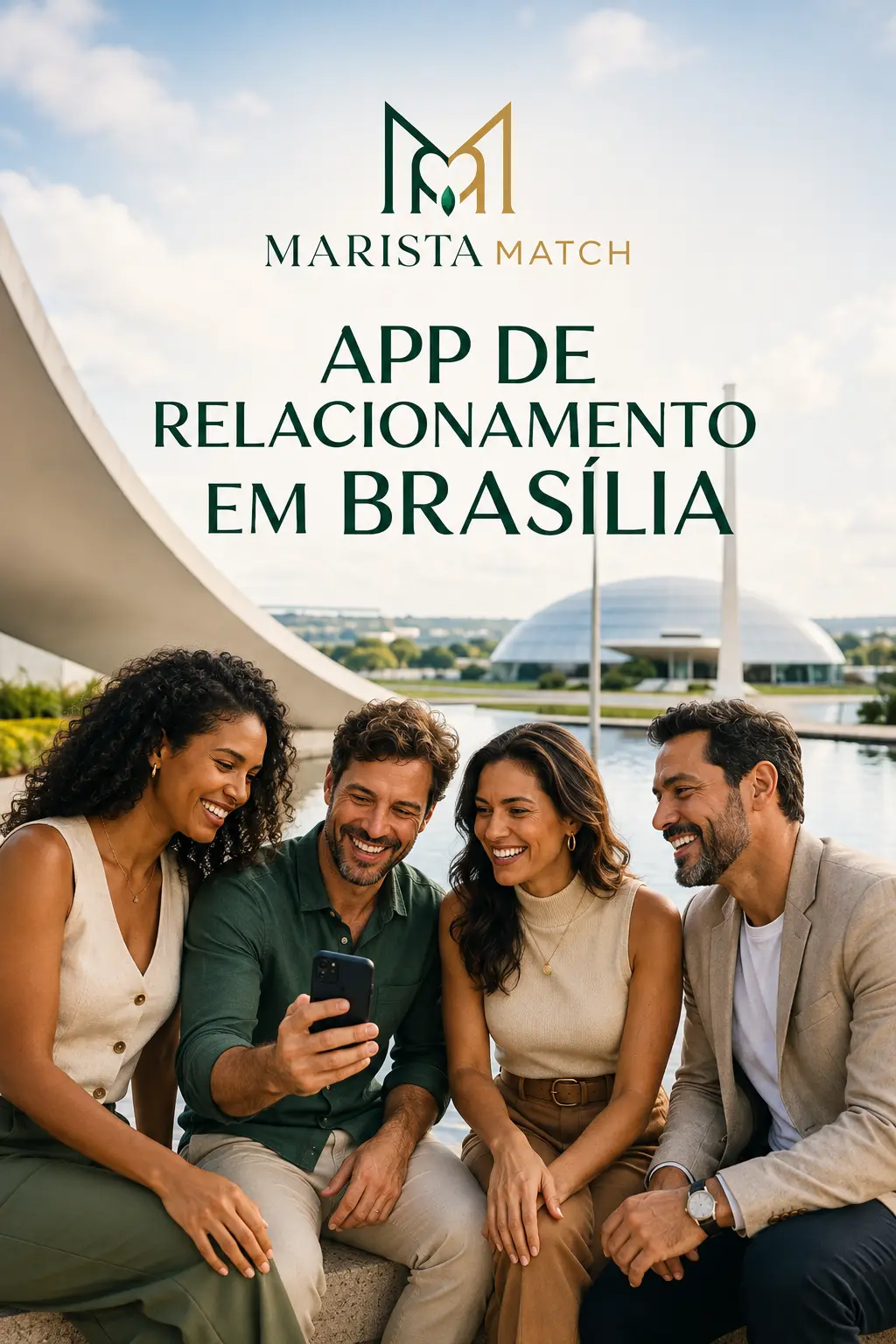 Adultos usando aplicativo de relacionamento em Brasília